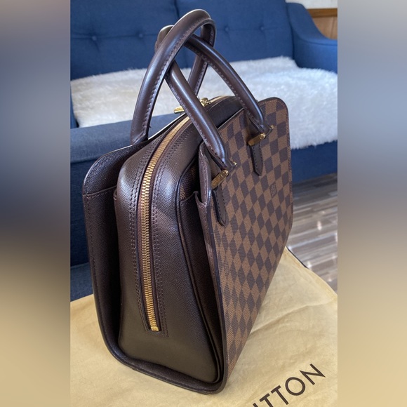 AUTHENTIC LOUIS VUITTON DAMIER EBENE TRIANA HANDBAG - Picture 3 of 12